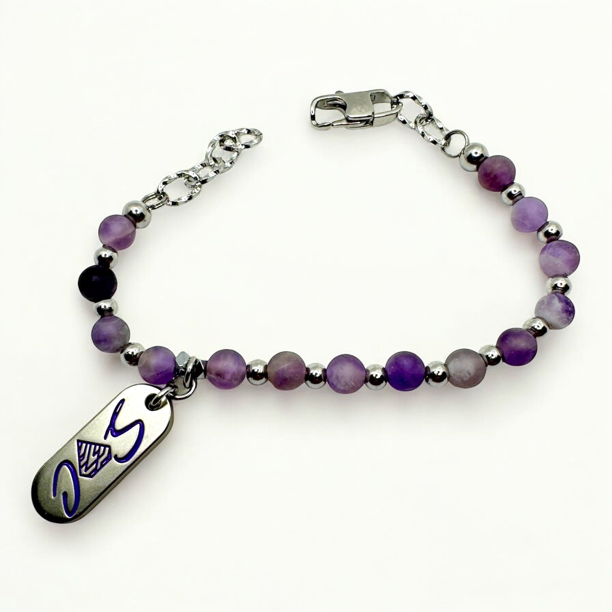 Bracciale Ametista levigata Sharifa Crystals
